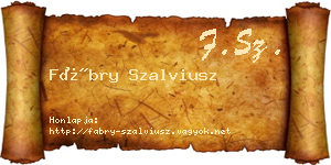 Fábry Szalviusz névjegykártya